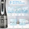 Water Flosser for Teeth Cordless IPX7 Waterproof Dental Oral Irrigator Tooth Cleaner with 5 Modes, 300ML Water Tank and 6 Jets Toothpick for Tooth Brace Gum Bridges Tartar Cleaning, Home Travel Use
