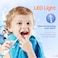 SEAGO Toddler Electric Toothbrushes for Baby Ages 0-3 Years, Baby Toothbrush with Smart Timer and Suction Base, 4 Replacement Brush Heads SG-513(Pink-C) (blue)