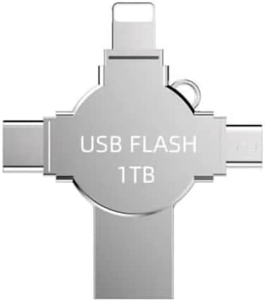 1TB OTG 4 in 1 USB Flash Drive for iPhone,External Storage Thumb Drive Photo Stick USB 3.0 Memory Stick Jump Drive PhotoStick for iPad, Android,PC