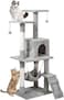 Cat Tree Tower｜Durable Cat Condo with Sisal Scratching Posts｜Cozy Cat House,｜Ladder &amp; Resting Platforms for Indoor Use   Assembly accessories｜120&times;49&times;39cm,Gray