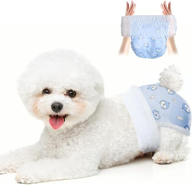 Disposable Dog Diapers, Soft Absorbent Puppy Diapers for Female Dogs, Elastic Waist Diapers for Heat Period and Excitable Urination, Reusable and Leak-Proof (10PCS, Size: S)