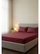 Cotton 3-Piece Microfiber Super King Fitted Sheet Set &acirc;&euro;&ldquo; Maroon Striped 200 x 200 cm with Full Elastic &amp; 2 Pillowcases