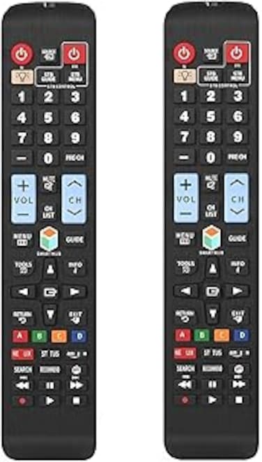 Avtbeisty [2 Pack] Universal Remote Control for All Samsung TV Smart LED LCD TV LCD LED QLED SUHD UHD HDTV Curved Plasma 4K 3D Smart TVs, with Buttons for Netflix, Prime Video, Smart Hub-Backlit