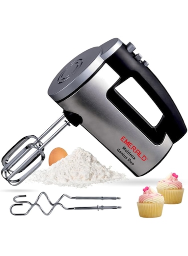 EMERALD Hand Mixer 300Watts, 6 Speed, Pulse Button, Beater &amp; Dough Hooks Included.