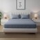 MUSA Striped 3 Piece Fitted Sheet Set Twin Size - Light Grey