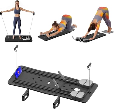 Multifunctional Portable Abdominal Workout Board Plank Trainer Pilates Reformer Set (Grey)