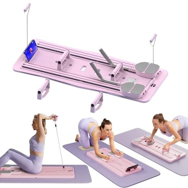 Multifunctional Portable Abdominal Workout Board Plank Trainer Pilates Reformer Set (Purple)