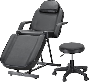 3 Section Massage Table Adjustable Reclining Salon Chair Tattoo Spa Facial Couch Bed