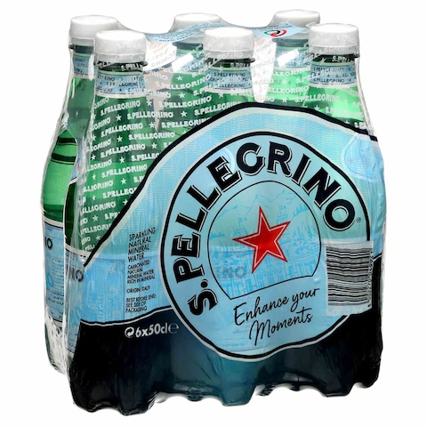 San Pellegrino Sparkling Natural Mineral Water 500ml Pack of 6