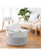 KisSun Extra Large Decorative Woven Cotton Rope Basket, Laundry Basket Blanket Basket Baby and Dog Toy Storage Baskets Bin, Kid Laundry Hamper, (55cm*35cm White + Grey)