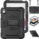 Case for iPad (A16) 11th/10th Generation 2025/2022 (11&Prime;/10.9&Prime;) - with Screen Protector, 360 Rotating Stand &amp; Pencil Holder &amp; Hand &amp; Shoulder Strap Shockproof (Black)