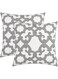 HWY 50 Decorative Couch Throw Pillows Covers 18x18 Inch Embroidered Cotton Geometric Accent Throw Pillow Cases Set Cushion Cover for Bed Bedroom Pack of 2 Gray Grey