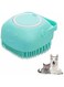 Yowlens Dog Cat Bath Brush, Pet Grooming Soothe Soft Silicone Dog Brush with Shampoo Dispenser for Long Short Haired Dogs and Cats(Blue)