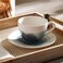 Home Rancel Porcelain Tea Cup Saucer 250Ml -Greyish Blue