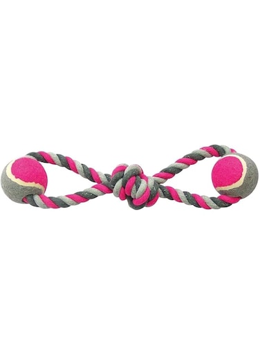 DUVO+ Knotted Dog Toy Cotton 8-Pull Ring Tennis Ball Tug of War Dog Toys