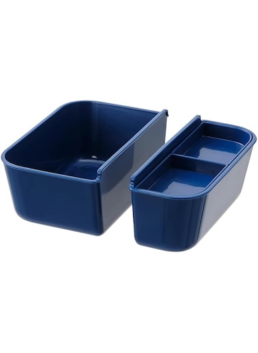 IKEA 365 Insert For Food Container Set Of 2 Dark Blue 14 cmx 9 cmx 7 cm