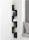 5-Tiers Wall Mounted Floating Shelf Wood Decorative Rack Corner Display Rack Multiple Storage Shelfs for Living Room Bedroom 20x20x125 cm