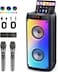 JYX Karaoke Machine with 2 Wireless Microphones, Portable Bluetooth Speaker for Adults &amp; Kids, Big Party PA System with Disco Lights for Gatherings, The Best Gifts for Family