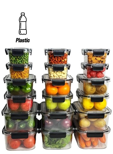 18 Piece Food Container with Locking Lid Air tight Leak proof Plastic Airtight BPA Free Storage Kitchen Organizer boxes
