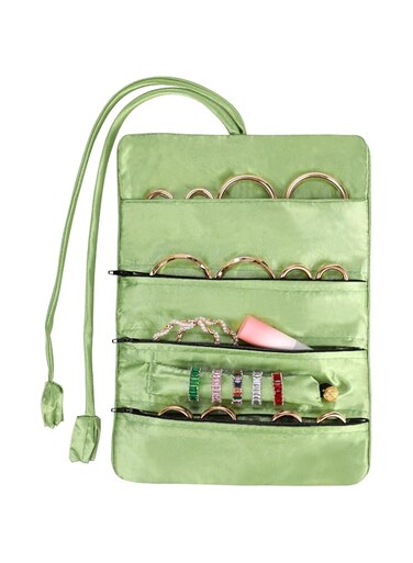 NALACAL Travel Jewelry Case, Gifts for Women,Jewelry Pouch Jewelry Bags Jewelry Roll Organizer, Jewelry Case, Birthday Gifts for Women Granddaughter Grandma - Light Green