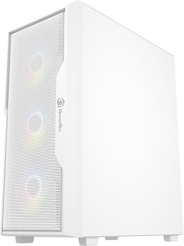 GamerTek Zenith MID Tower ATX Gaming Case &ndash; White, ARGB Fans, Superior Cooling &amp; Design