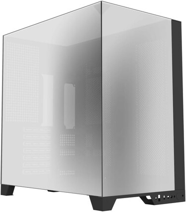GamerTek Radiant Full Tower Gaming PC Case &ndash; E-ATX Support, Mirror Front, 400mm GPU Clearance &ndash; Black