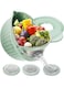 Colander with Mixing Bowl Set, Food Strainers and Colanders for Kitchen with Vegetable Slicer, Multipurpose Double Layer Rotatable Pasta Rice Strainer, Fruit and Veggie Washing Draining Basket