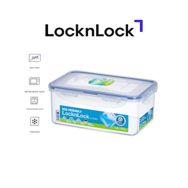 LocknLock 1.4L Rectangular Airtight Food Container - BPA-Free, Microwave, Freezer, and Dishwasher Safe