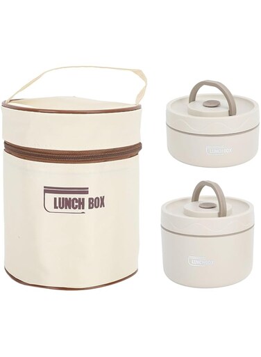 Goshyda Lunch Box, Portable Leakproof Insulated Food Container, 304 Stainless Steel Round Lunch Containers with Thermal Bag, for Adults Kids for Picnic Travel Office (-3118230223111)