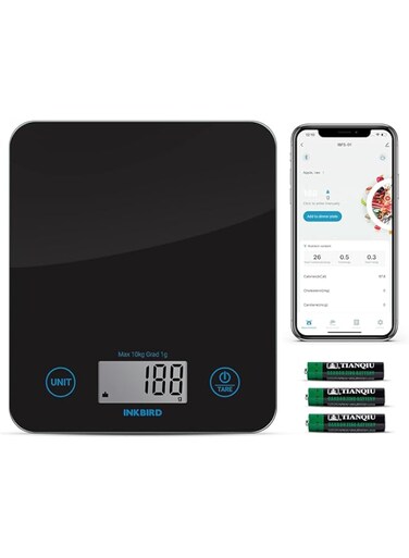 INKBIRD Digital Kitchen Scale IBFS-01 for Food Bluetooth Smart Small Food Scales for Weight Loss with Tare Function Units Change Personal Intake Diary for Fitness People Cookers Bakers Dessert Chefs