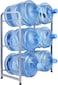 5 Gallon Water Bottle Holder 3 Tier Cooler Jug Rack for 6 Bottles Heavy Duty Detachable Space Saver Shelf Home Office Organization, Silver