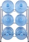 5 Gallon Water Bottle Holder 3 Tier Cooler Jug Rack for 6 Bottles Heavy Duty Detachable Space Saver Shelf Home Office Organization, Silver