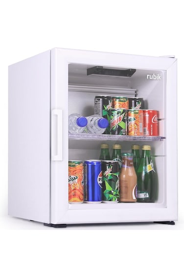 40L Glass Door Absorption Minibar, Zero Noise Room Beverage Cooler, Made in T&uuml;rkiye, RMB-40A (White)