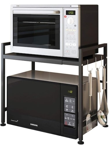 Rack Microwave Stand Countertop Double-layer Telescopic Kitchen Rack
