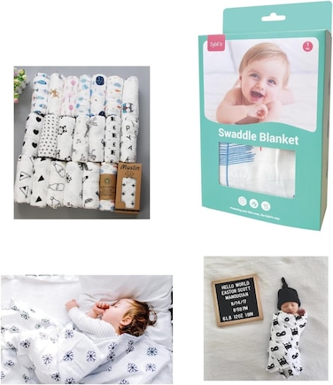 Sybil's Baby Swaddle Blanket Wrap Sleep Sacks Newborn Swaddle Blanket Wrap, Breathable and Skin-Friendly Material Baby Swaddle 0-3 Months, Baby Sleep Sack, Unisex (Random Design)