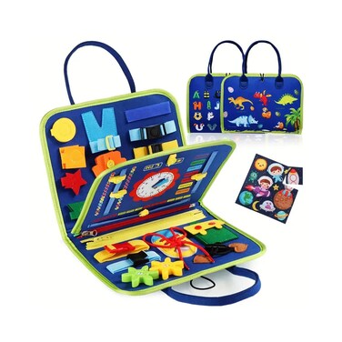 Sybil's Busy Books for Kids Montessori Preschool Activity Books for Toddlers and Kids 3-5 Years Children Educational Toys With Zipper Basic Skills Development Busy Board (Little Explorers Blue)