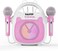 Kidz Pop Kids Karaoke Machine with Bluetooth, LED Lights &amp; 2 Wired Microphones - Pink