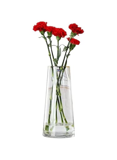 Clear Glass Vase, Cylinder Flower Vase for Floral Arrangements, Weddings, Home Decor or Office,21.5cm/8.5in Tall,7cm/2.8in Opening