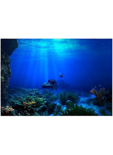 Durable Poster Background Waterproof 91 X 41Cm Self-Adhesive for Aquarium(61 * 41cm)
