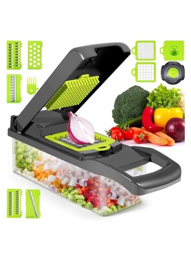 Chopper 12-in-1 Mandoline Slicer, Multi Blade with Hand Protector and Container
