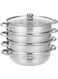 4-Layer SS Steamer/30CM1X8, Silver, RF10427 silver