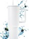 40 oz Stainless Steel Tumbler with Handle &amp; Straw Lid - Double-Wall Vacuum Insulated Travel Mug, Keeps Hot/Cold 12 Hours - Coffee Tea Water Bottle (White)