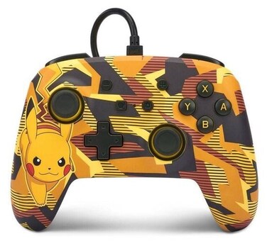 وحدة تحكم PowerA Enhanced Camo Storm Pikachu السلكية لجهاز Switch