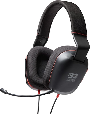 PowerA Wired Stereo Headset for Nintendo Switch 2 - Black / Red