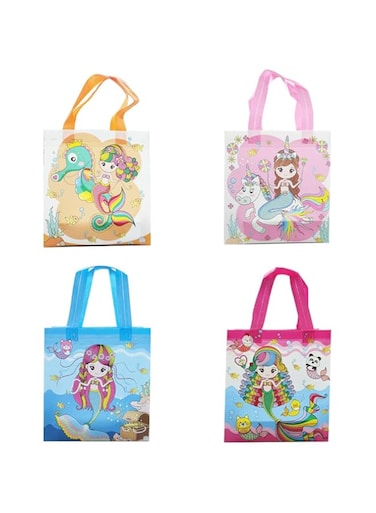 Packingoutlet Durable Non-Woven Laminated Bags - Pack of 12 - Cartoon Prints - 4 Designs per Pack.