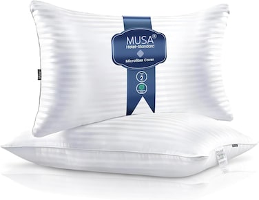 MUSA MUSA HOME Set of 2 Premium Queen Pillows - Down Alternative Fill, 50x75 cm