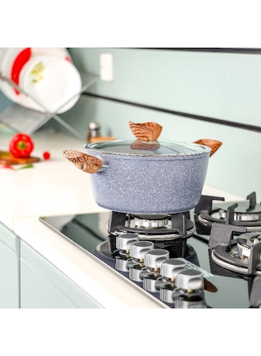 24cm Essential Casserole Non-Stick Aluminum Cookware with Granite Coating