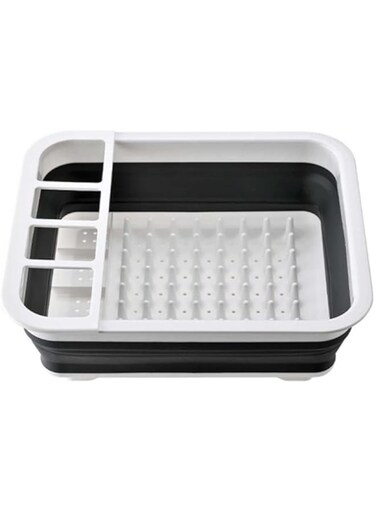 Dubai Gallery Collapsible Drainer Storage White/Black 36X32X12.2Centimeter