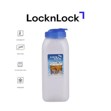 LocknLock Aqua 900ml BPA-Free Water Bottle with Flip-Top Lid &ndash; Durable and Transparent Hydration Jug