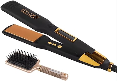 PrecisionWare Enzo EN-9920A Professional Hair Straightener, Ceramic Tourmaline Flat Iron With Adjustable Temperature, Rapid Heat-Up, Dual Voltage, Intl Version